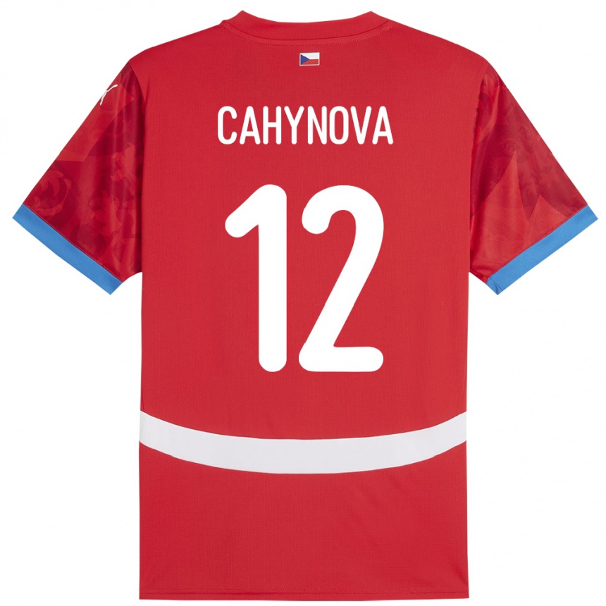 Hombre Fútbol Camiseta Chequia Klára Cahynová #12 Rojo 1ª Equipación 24-26 México