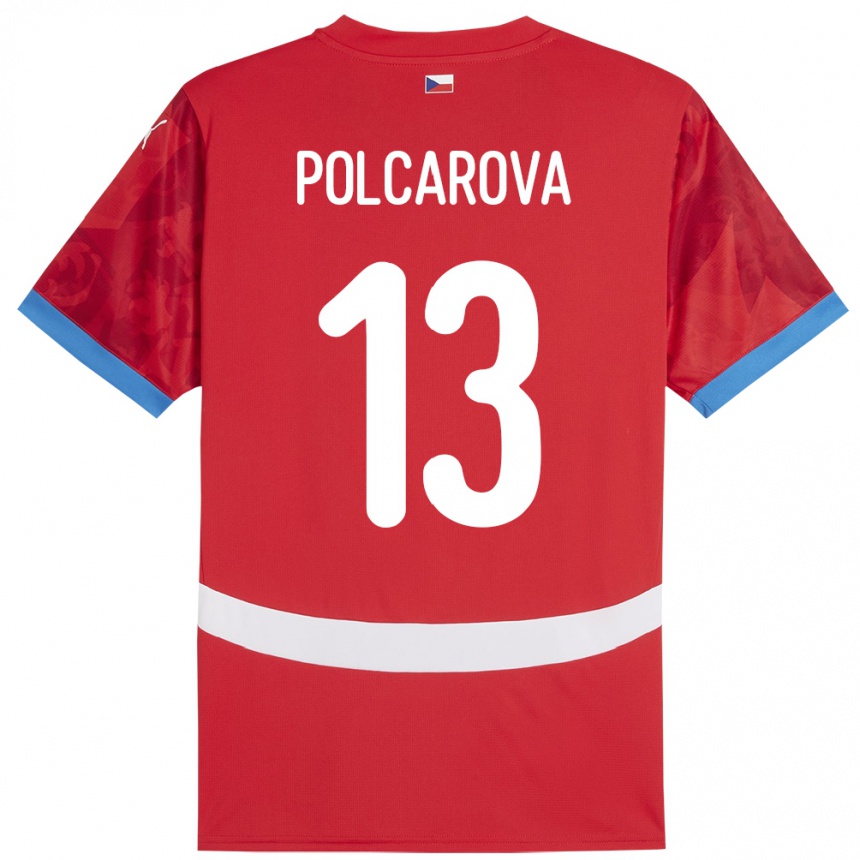 Hombre Fútbol Camiseta Chequia Barbora Polcarová #13 Rojo 1ª Equipación 24-26 México