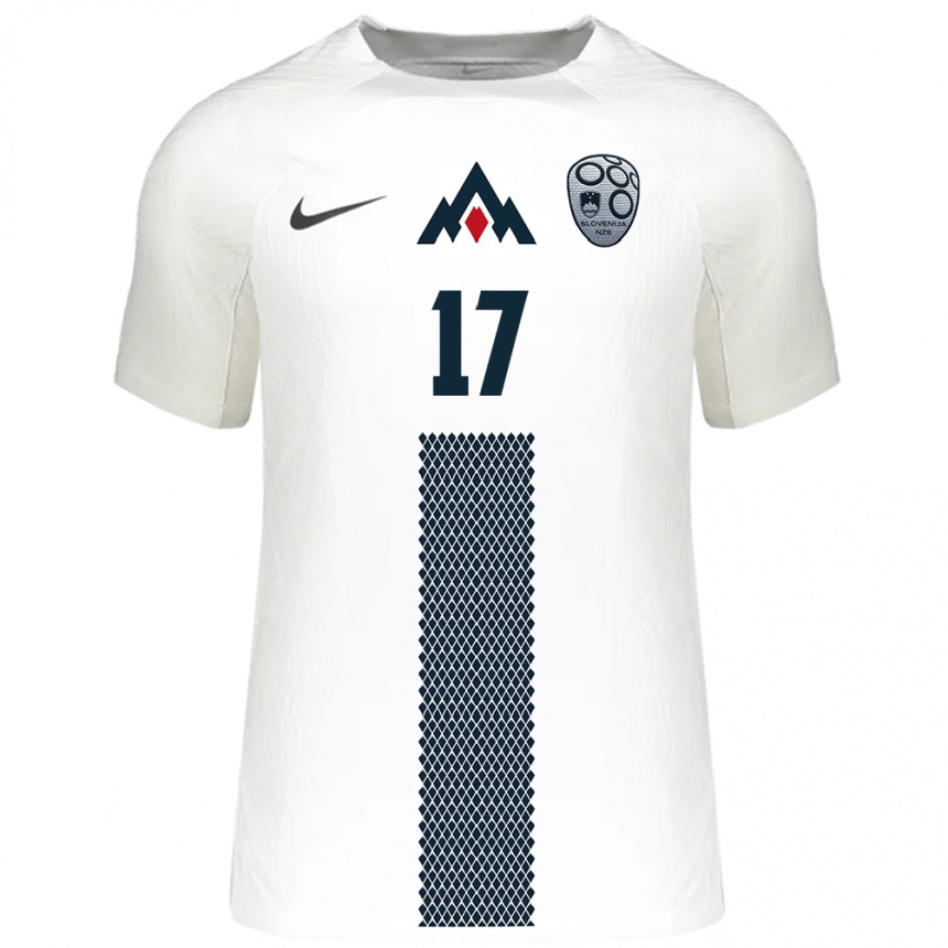 Hombre Fútbol Camiseta Eslovenia Izabela Križaj #17 Blanco 1ª Equipación 24-26 México