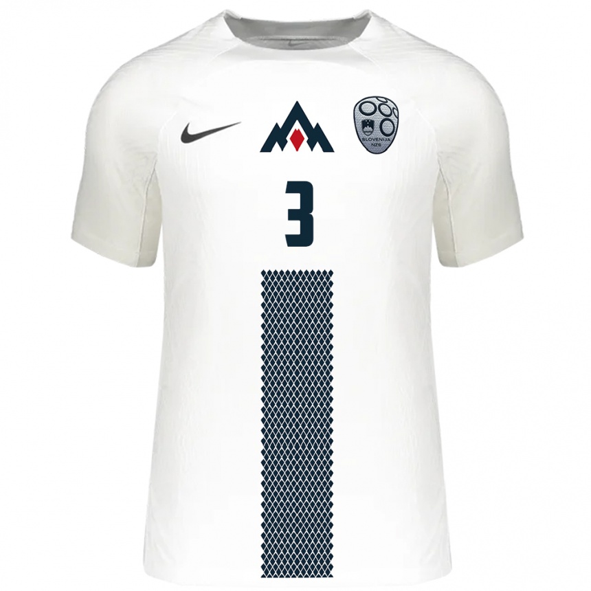 Hombre Fútbol Camiseta Eslovenia Zan Petrovic #3 Blanco 1ª Equipación 24-26 México