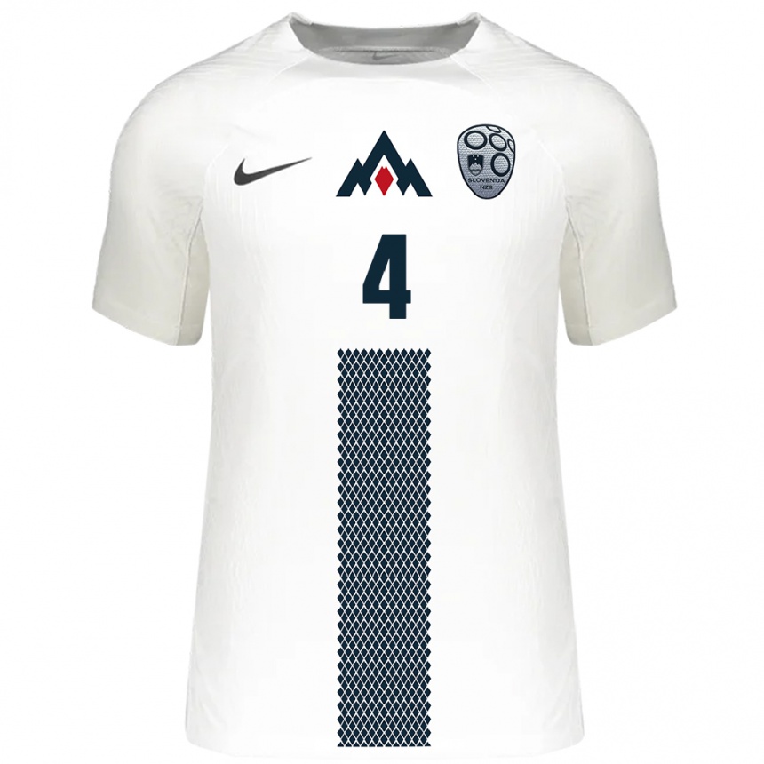 Hombre Fútbol Camiseta Eslovenia Arjan Malic #4 Blanco 1ª Equipación 24-26 México