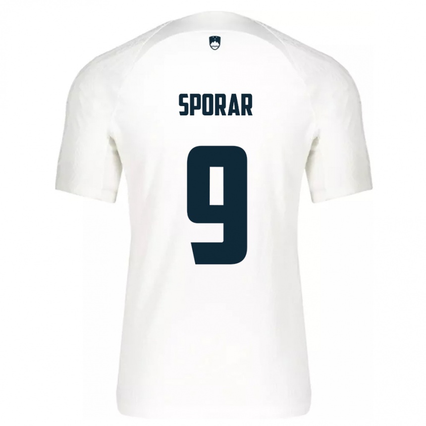 Hombre Fútbol Camiseta Eslovenia Andraz Sporar #9 Blanco 1ª Equipación 24-26 México