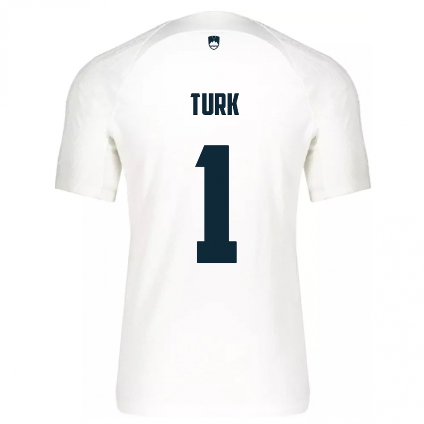 Hombre Fútbol Camiseta Eslovenia Martin Turk #1 Blanco 1ª Equipación 24-26 México
