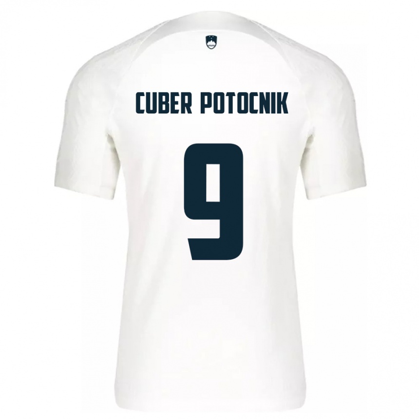 Hombre Fútbol Camiseta Eslovenia Jaka Cuber Potocnik #9 Blanco 1ª Equipación 24-26 México