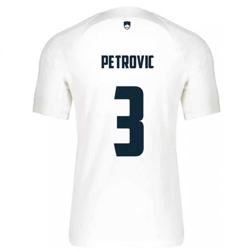 Hombre Fútbol Camiseta Eslovenia Zan Petrovic #3 Blanco 1ª Equipación 24-26 México