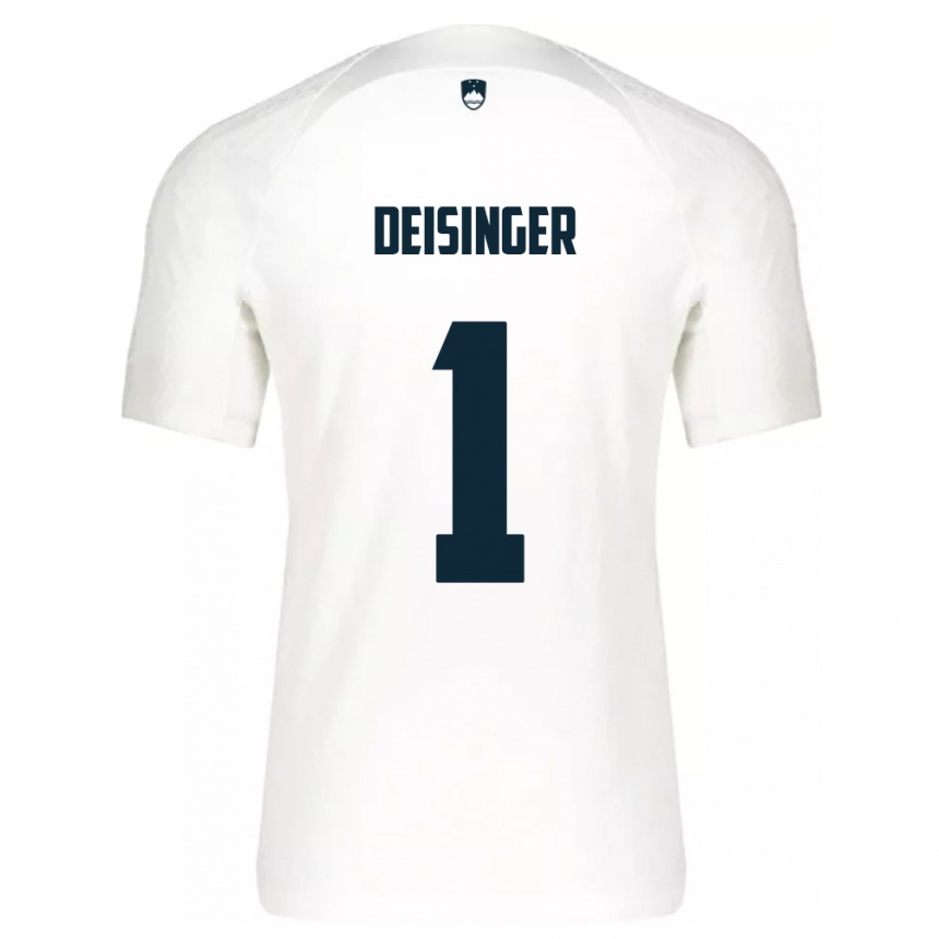 Hombre Fútbol Camiseta Eslovenia Nik Deisinger #1 Blanco 1ª Equipación 24-26 México