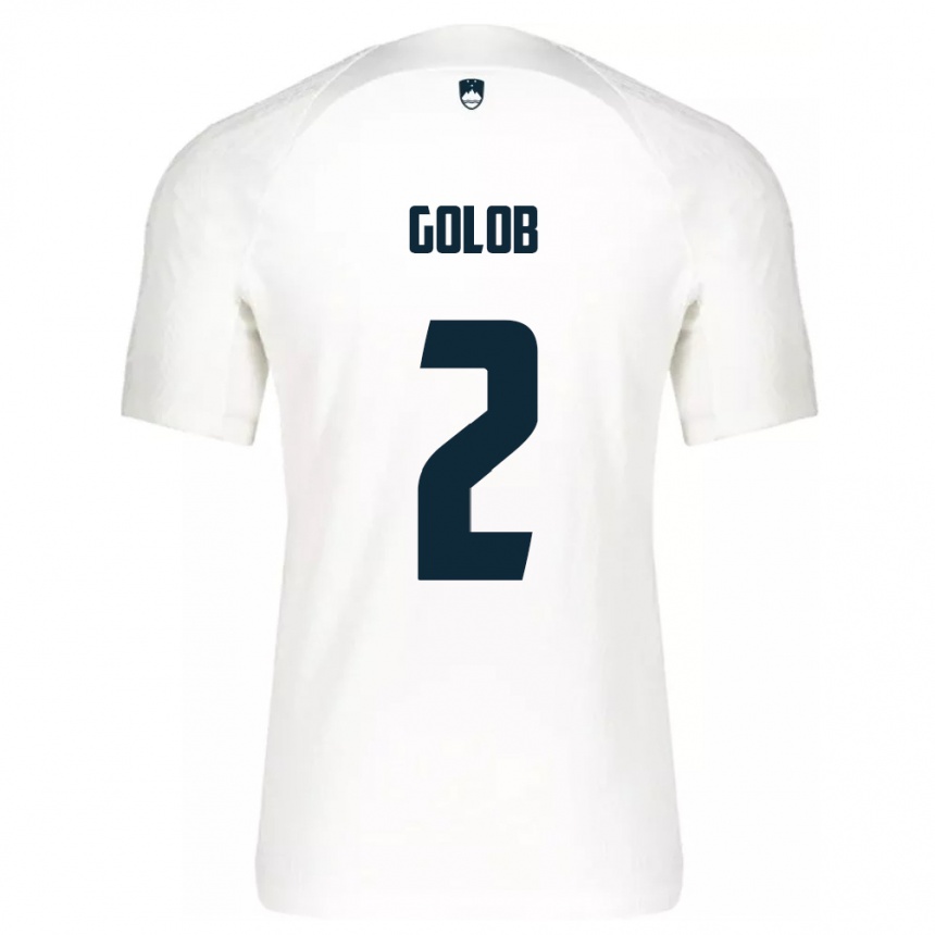 Hombre Fútbol Camiseta Eslovenia Lana Golob #2 Blanco 1ª Equipación 24-26 México