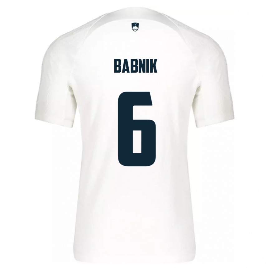 Hombre Fútbol Camiseta Eslovenia Nika Babnik #6 Blanco 1ª Equipación 24-26 México