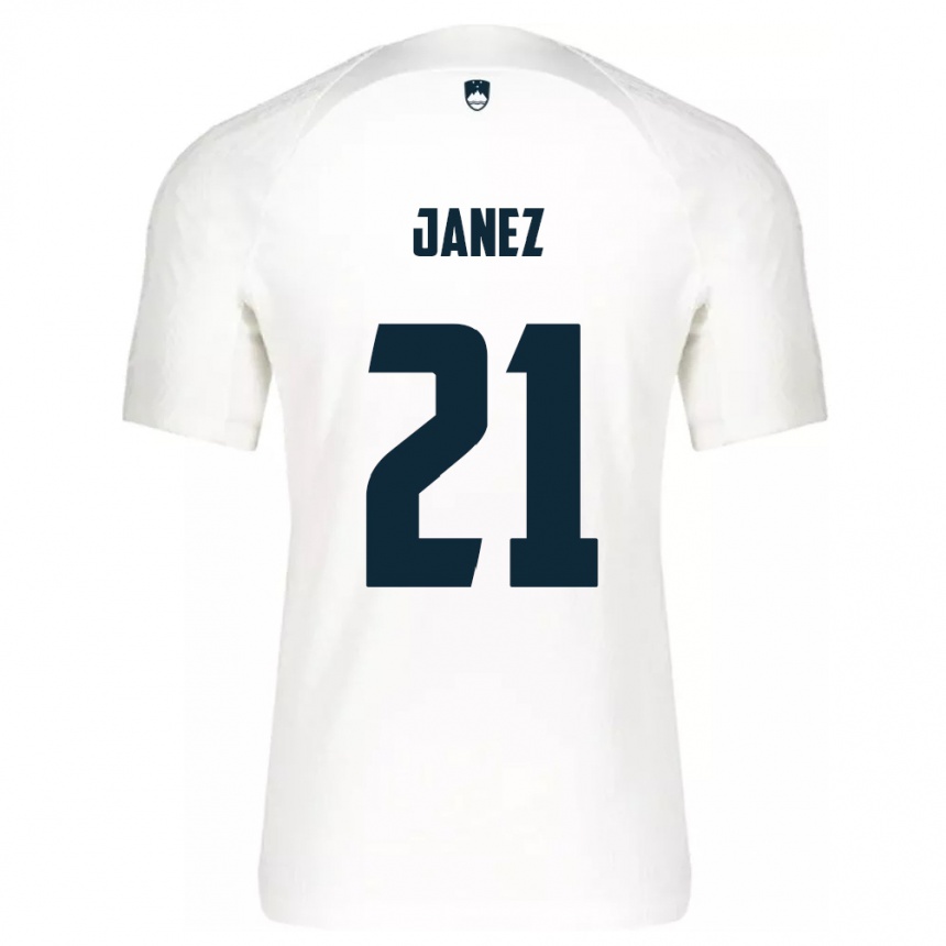 Hombre Fútbol Camiseta Eslovenia Korina Janež #21 Blanco 1ª Equipación 24-26 México