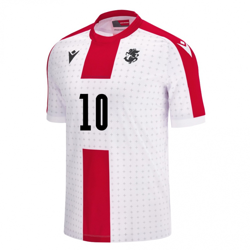 Hombre Fútbol Camiseta Georgia Giorgi Chachua #10 Blanco 1ª Equipación 24-26 México