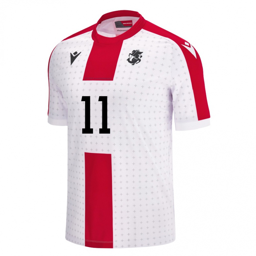 Hombre Fútbol Camiseta Georgia Sofiko Narsia #11 Blanco 1ª Equipación 24-26 México