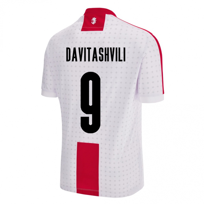 Hombre Fútbol Camiseta Georgia Zuriko Davitashvili #9 Blanco 1ª Equipación 24-26 México