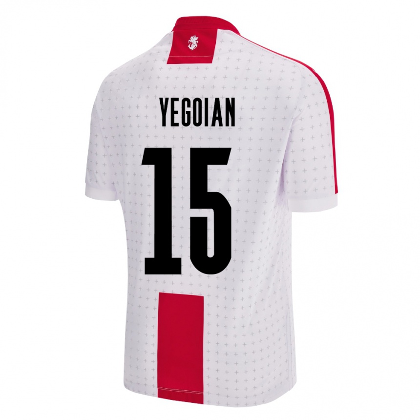 Hombre Fútbol Camiseta Georgia Irakli Yegoian #15 Blanco 1ª Equipación 24-26 México