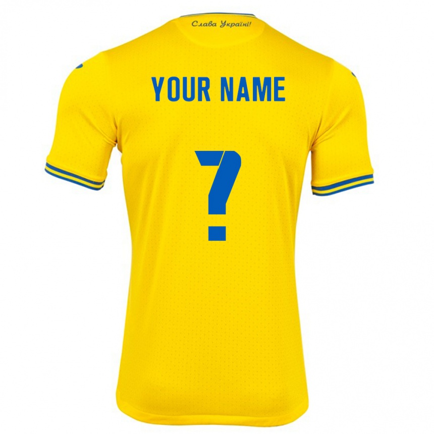 Hombre Fútbol Camiseta Ucrania Su Nombre #0 Amarillo 1ª Equipación 24-26 México