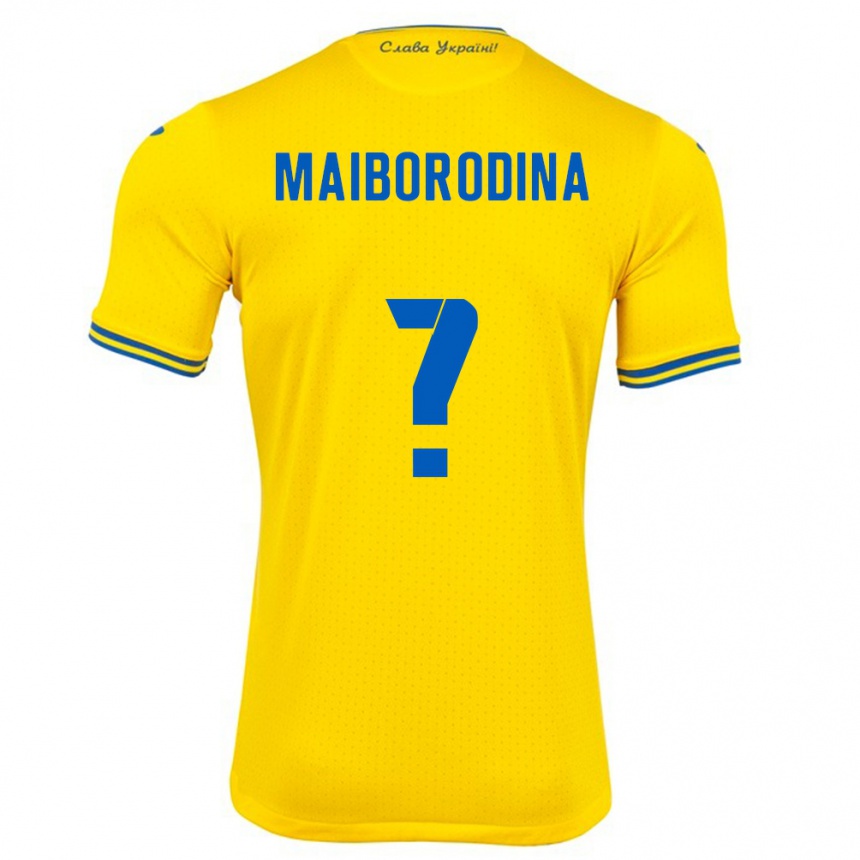 Hombre Fútbol Camiseta Ucrania Iryna Maiborodina #0 Amarillo 1ª Equipación 24-26 México