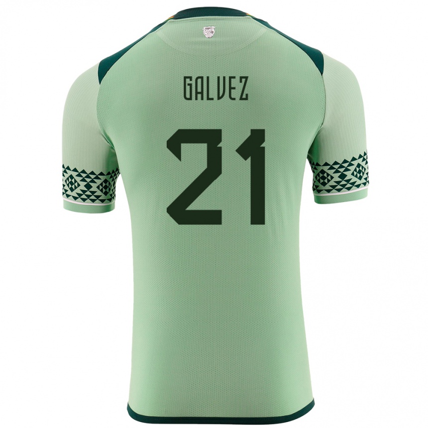 Hombre Fútbol Camiseta Bolivia Vladimir Galvez #21 Verde Claro 1ª Equipación 24-26 México