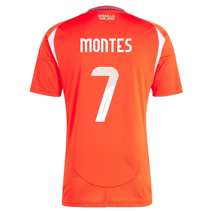 Hombre Fútbol Camiseta Chile Clemente Montes #7 Rojo 1ª Equipación 24-26 México