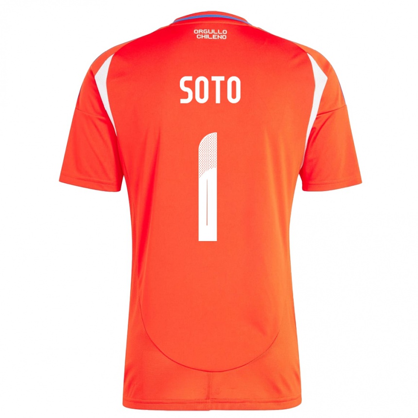 Hombre Fútbol Camiseta Chile Fernando Soto #1 Rojo 1ª Equipación 24-26 México