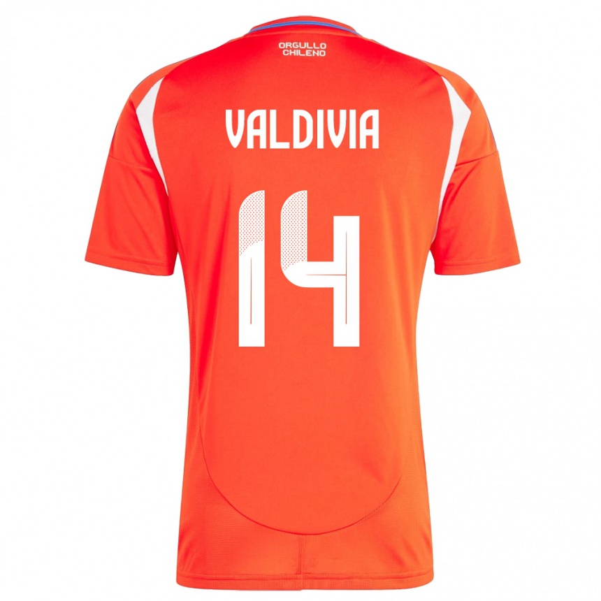 Hombre Fútbol Camiseta Chile Felipe Valdivia #14 Rojo 1ª Equipación 24-26 México