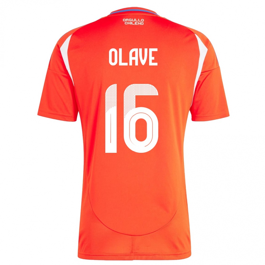 Hombre Fútbol Camiseta Chile Isidora Olave #16 Rojo 1ª Equipación 24-26 México