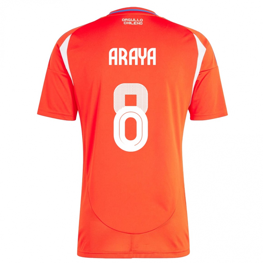 Hombre Fútbol Camiseta Chile Karen Araya #8 Rojo 1ª Equipación 24-26 México