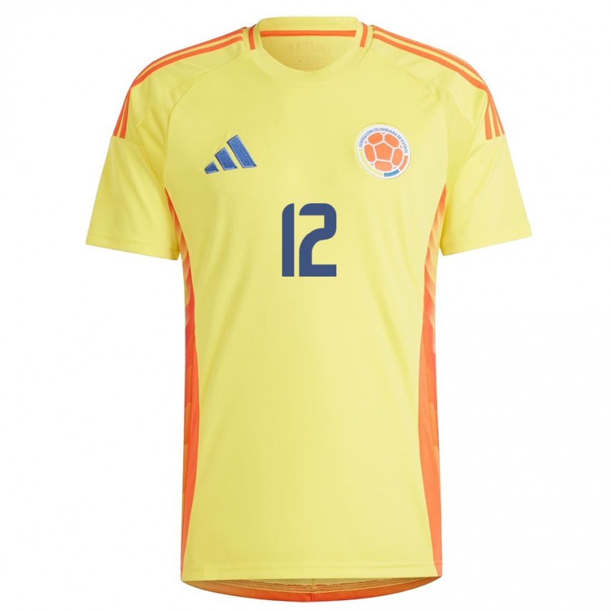 Hombre Fútbol Camiseta Colombia Camilo Vargas #12 Amarillo 1ª Equipación 24-26 México