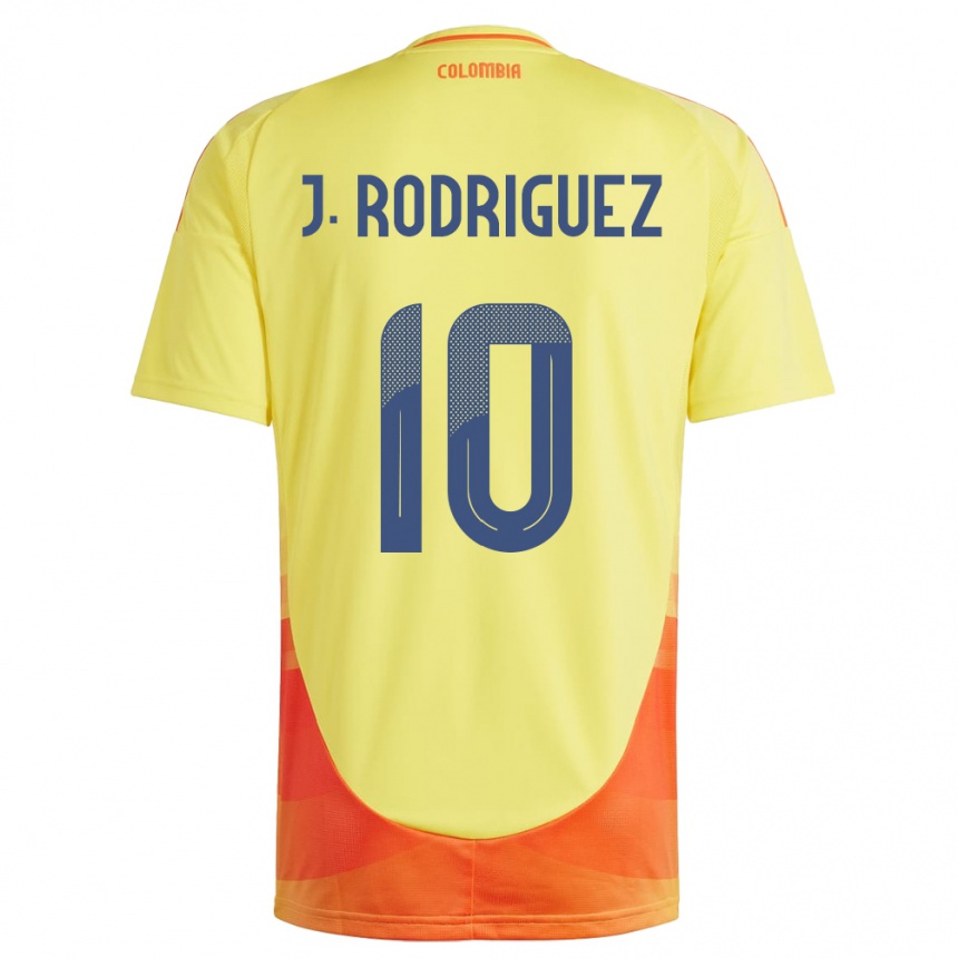Hombre Fútbol Camiseta Colombia James Rodríguez #10 Amarillo 1ª Equipación 24-26 México