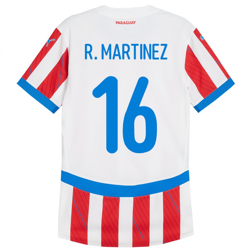 Hombre Fútbol Camiseta Paraguay Ramona Martínez #16 Blanco Rojo 1ª Equipación 24-26 México