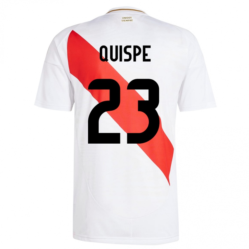 Hombre Fútbol Camiseta Perú Piero Quispe #23 Blanco 1ª Equipación 24-26 México