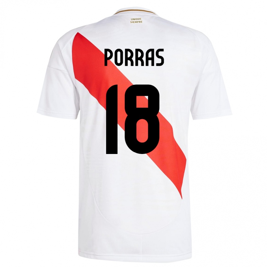 Hombre Fútbol Camiseta Perú Sashenka Porras #18 Blanco 1ª Equipación 24-26 México