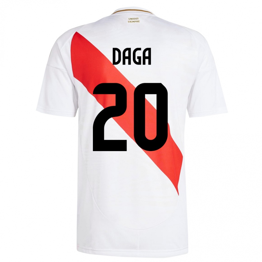 Hombre Fútbol Camiseta Perú Azucena Daga #20 Blanco 1ª Equipación 24-26 México