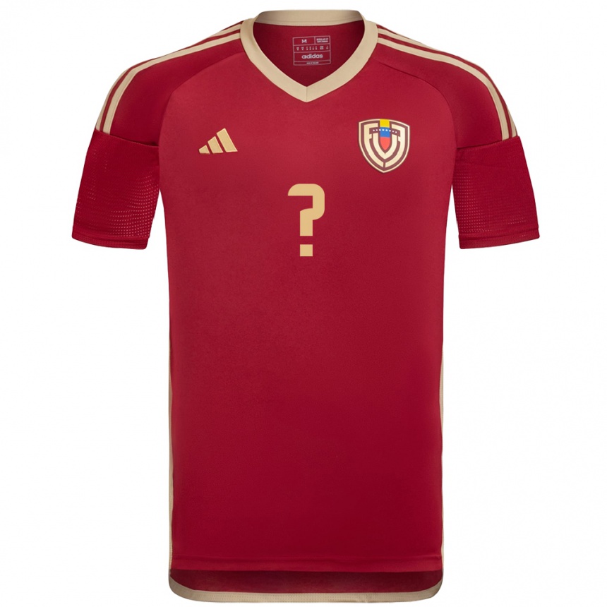 Hombre Fútbol Camiseta Venezuela Su Nombre #0 Borgoña 1ª Equipación 24-26 México