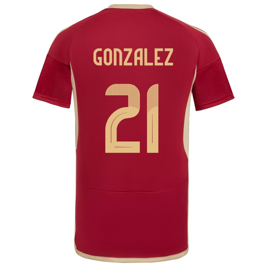 Hombre Fútbol Camiseta Venezuela Alexander González #21 Borgoña 1ª Equipación 24-26 México