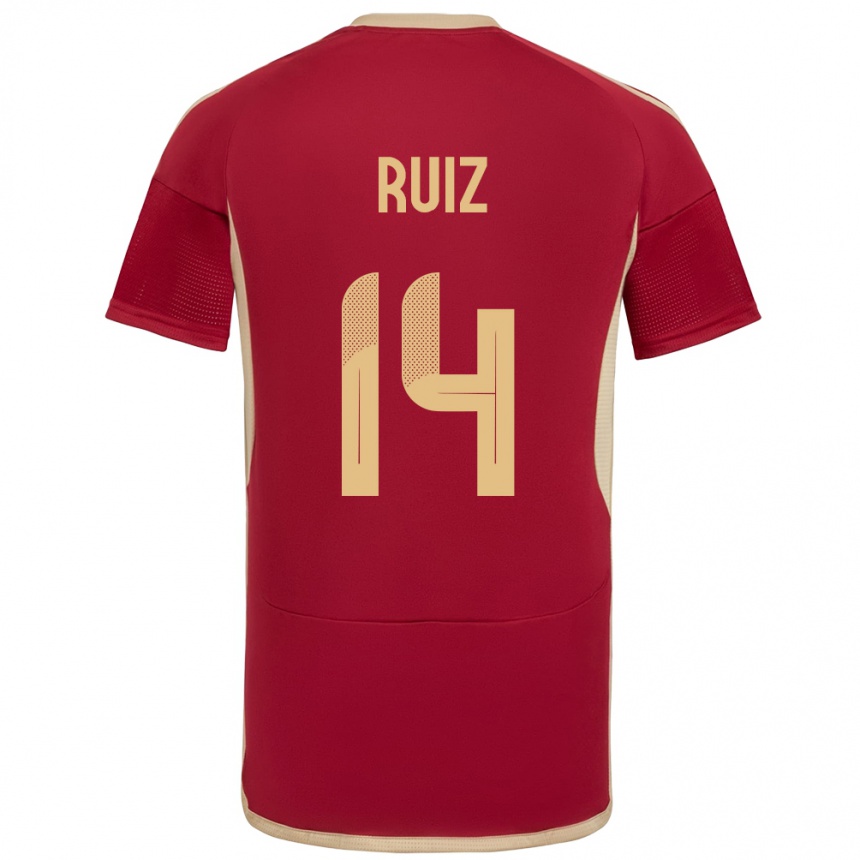 Hombre Fútbol Camiseta Venezuela Maicol Ruiz #14 Borgoña 1ª Equipación 24-26 México