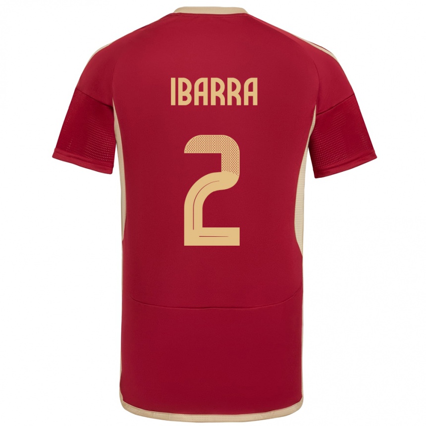 Hombre Fútbol Camiseta Venezuela Pablo Ibarra #2 Borgoña 1ª Equipación 24-26 México