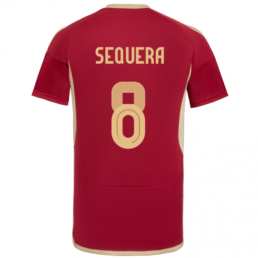 Hombre Fútbol Camiseta Venezuela Giovanny Sequera #8 Borgoña 1ª Equipación 24-26 México