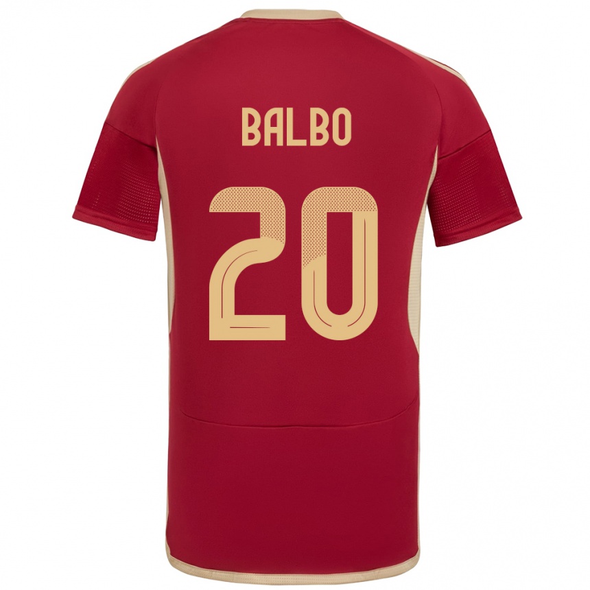 Hombre Fútbol Camiseta Venezuela Luis Balbo #20 Borgoña 1ª Equipación 24-26 México