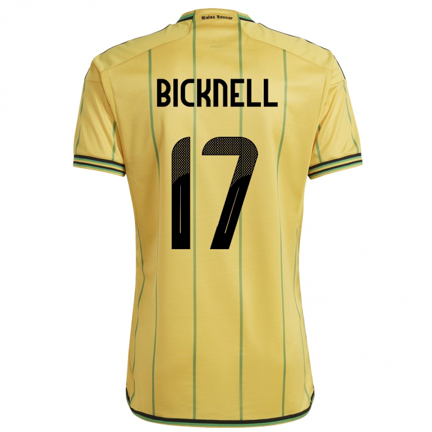 Hombre Fútbol Camiseta Jamaica Alexander Bicknell #17 Amarillo 1ª Equipación 24-26 México