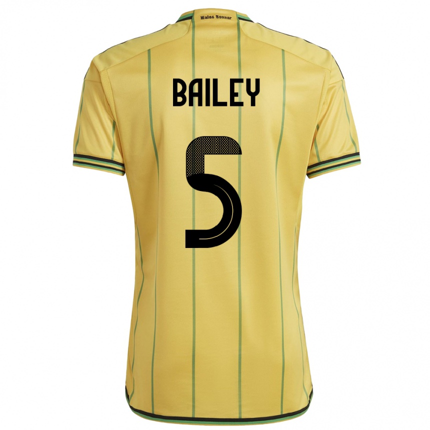 Hombre Fútbol Camiseta Jamaica Jade Bailey #5 Amarillo 1ª Equipación 24-26 México