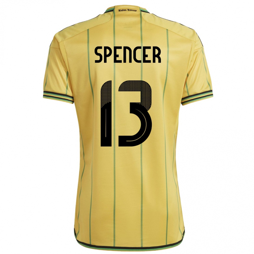Hombre Fútbol Camiseta Jamaica Rebecca Spencer #13 Amarillo 1ª Equipación 24-26 México