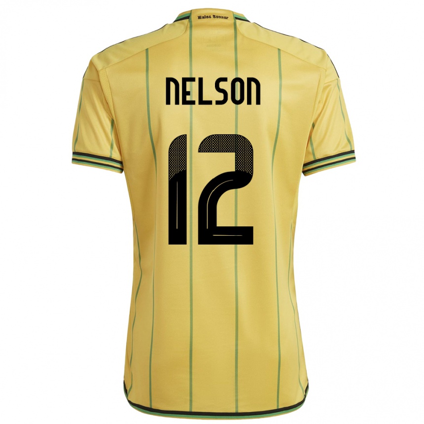 Hombre Fútbol Camiseta Jamaica Tyiesha Nelson #12 Amarillo 1ª Equipación 24-26 México