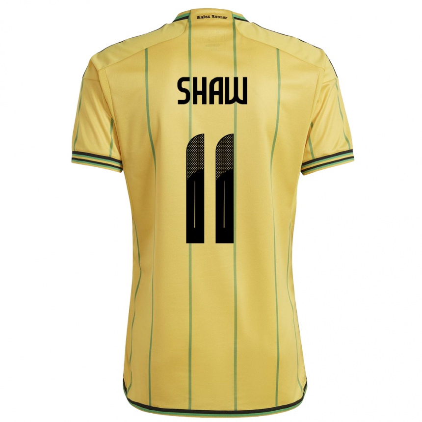 Hombre Fútbol Camiseta Jamaica Khadija Shaw #11 Amarillo 1ª Equipación 24-26 México