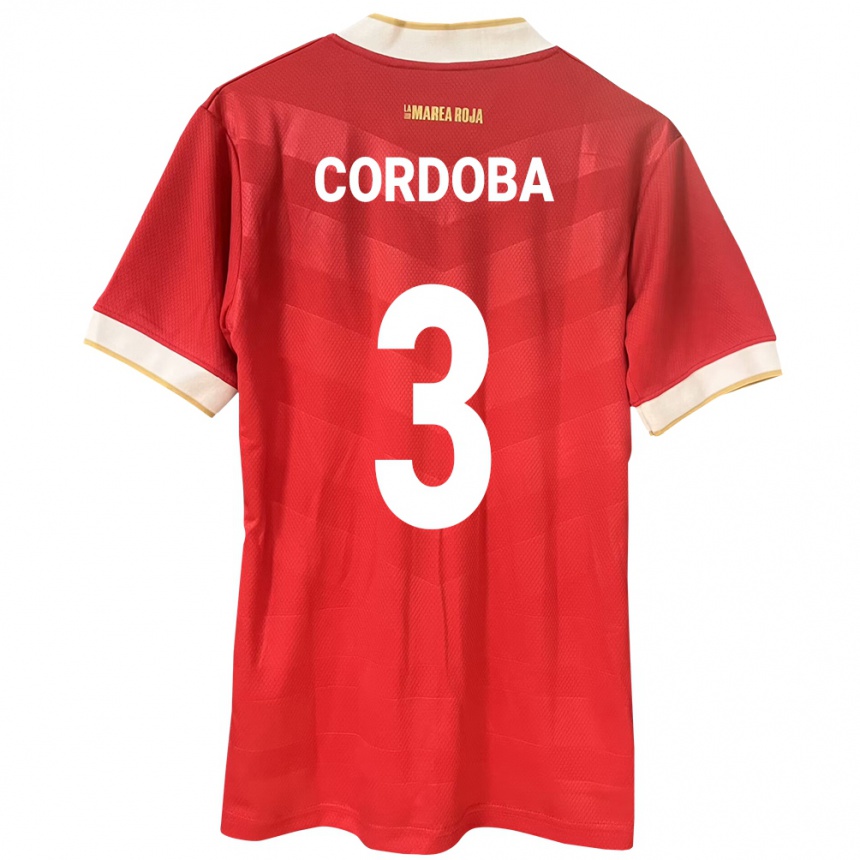 Hombre Fútbol Camiseta Panamá José Córdoba #3 Rojo 1ª Equipación 24-26 México