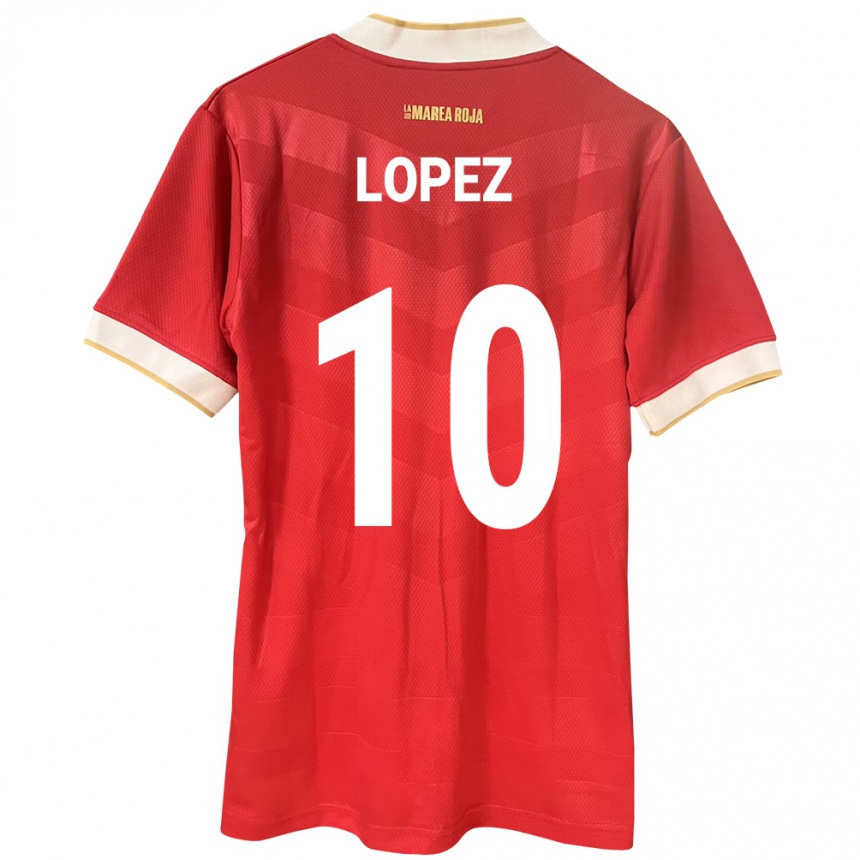 Hombre Fútbol Camiseta Panamá Ovidio Lopez #10 Rojo 1ª Equipación 24-26 México