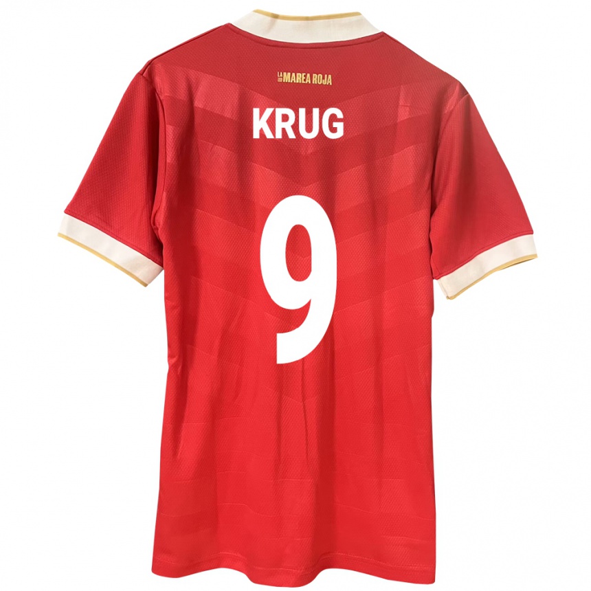 Hombre Fútbol Camiseta Panamá Frederick Krug #9 Rojo 1ª Equipación 24-26 México