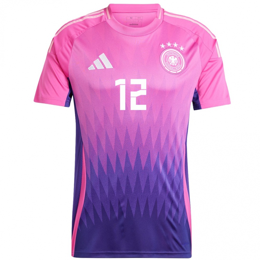 Hombre Fútbol Camiseta Alemania Laura Benkarth #12 Rosado Morado 2ª Equipación 24-26 México
