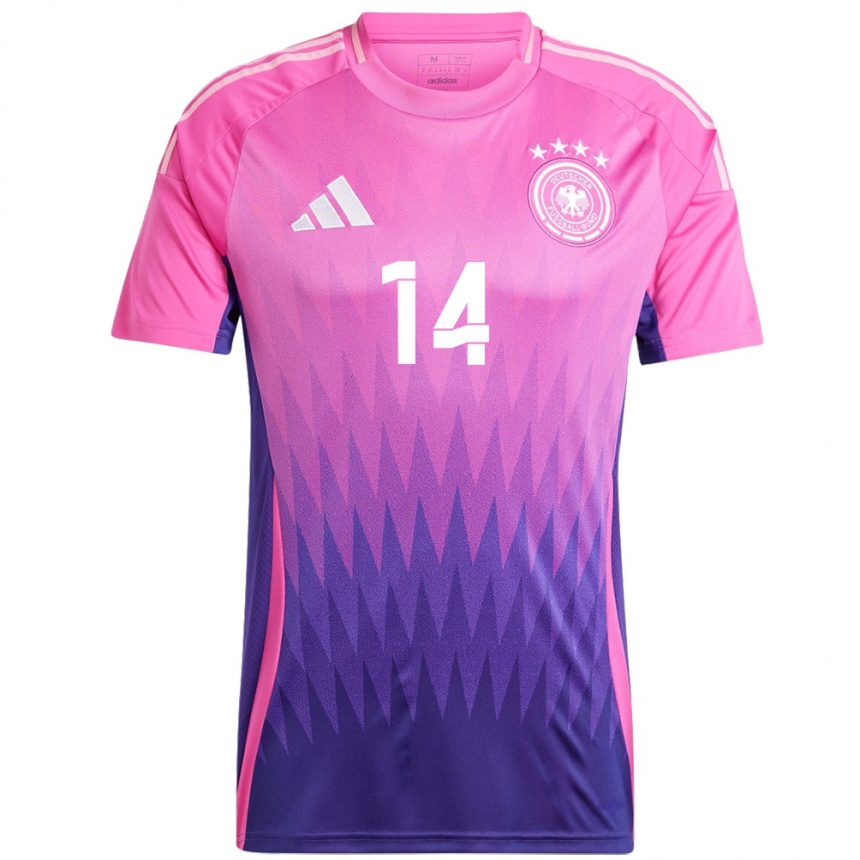 Hombre Fútbol Camiseta Alemania Lena Lattwein #14 Rosado Morado 2ª Equipación 24-26 México