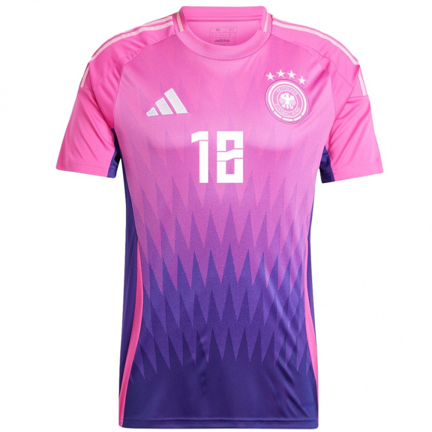 Hombre Fútbol Camiseta Alemania Melanie Leupolz #18 Rosado Morado 2ª Equipación 24-26 México