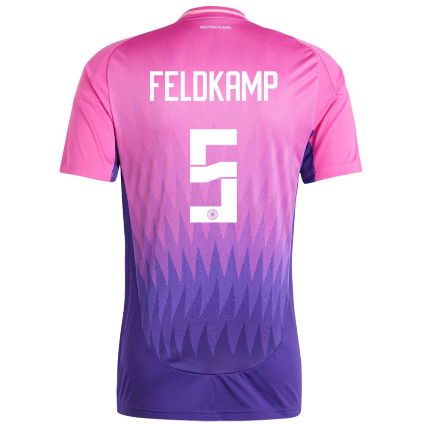 Hombre Fútbol Camiseta Alemania Jana Feldkamp #5 Rosado Morado 2ª Equipación 24-26 México