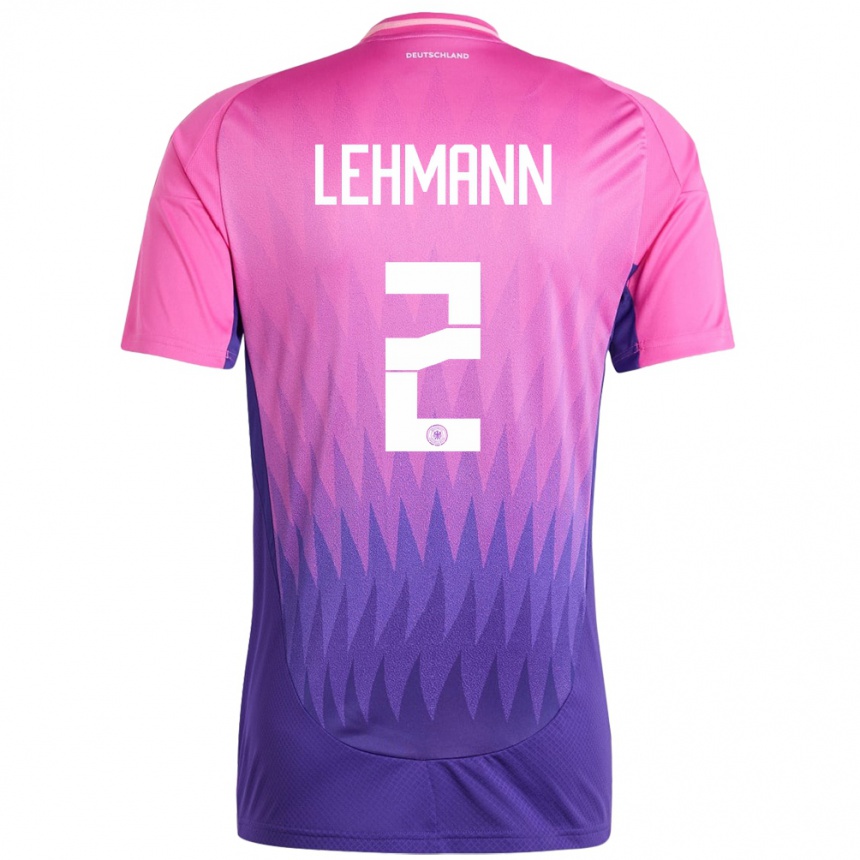 Hombre Fútbol Camiseta Alemania Paul Lehmann #2 Rosado Morado 2ª Equipación 24-26 México